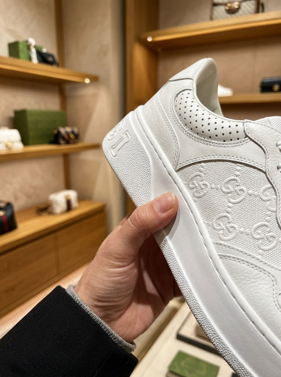 Gucci Women’s GG Supreme White & Grey Chunky Trainers