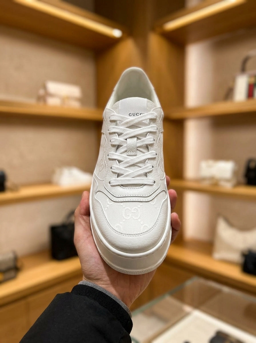 Gucci Women’s GG Supreme White & Grey Chunky Trainers