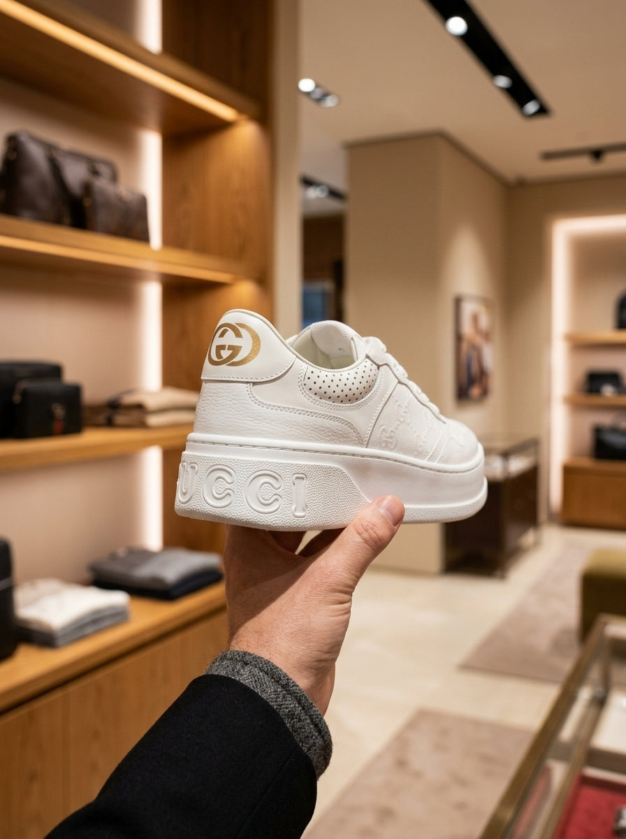 Gucci Women’s GG Supreme White & Grey Chunky Trainers