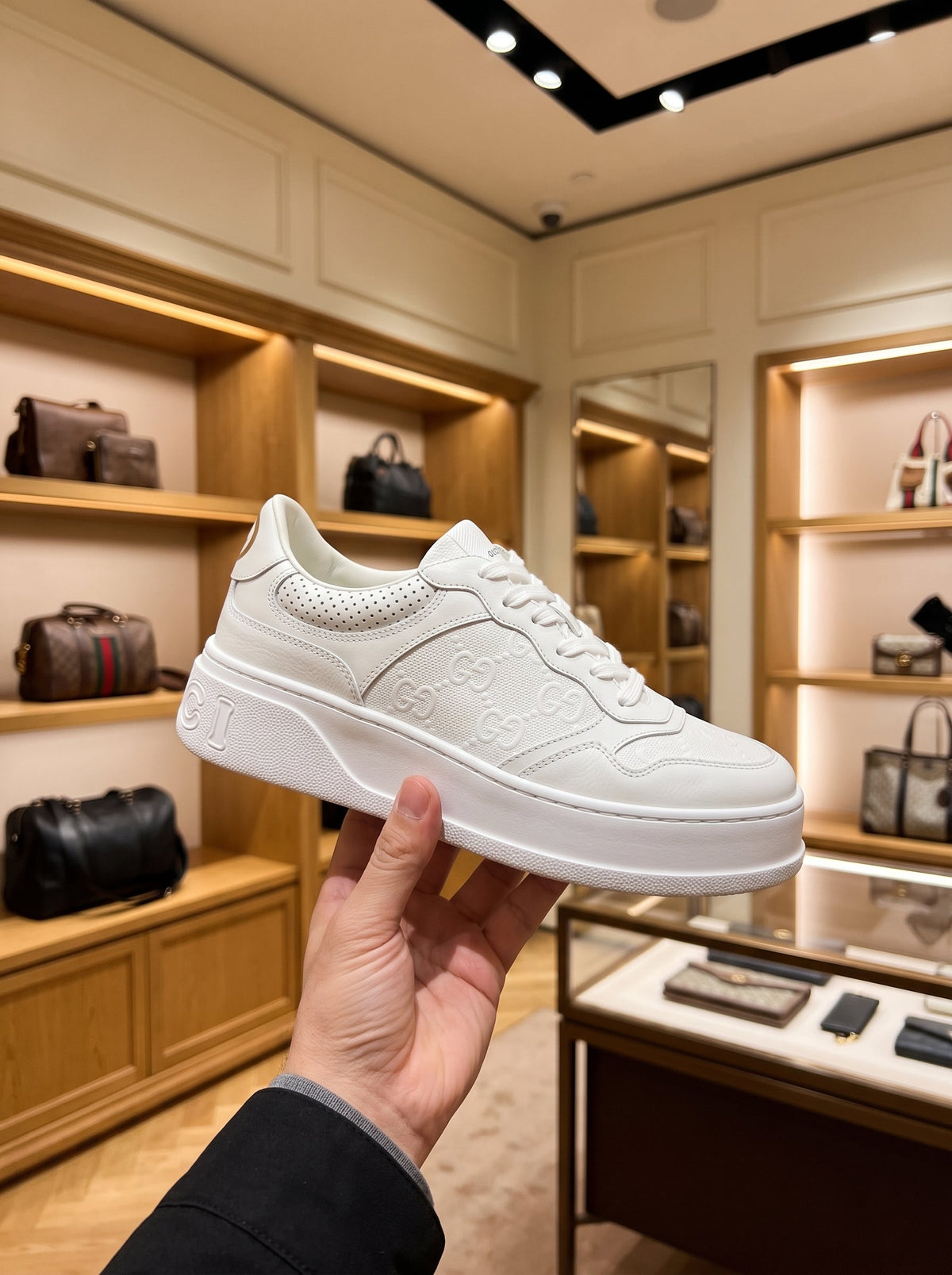 Gucci Women’s GG Supreme White & Grey Chunky Trainers