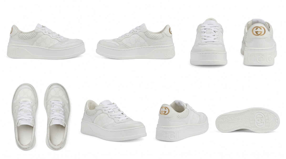 Gucci Women’s GG Supreme White & Grey Chunky Trainers