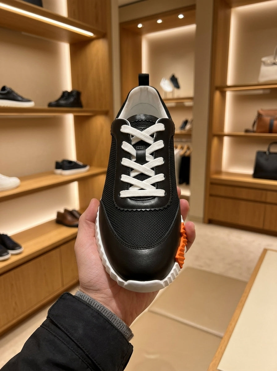 Hermès Bouncing Black & White Trainers
