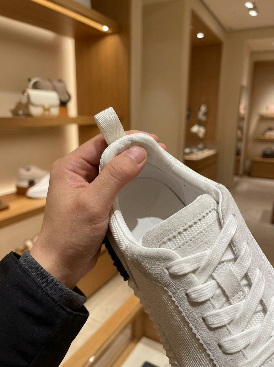 Hermès Bouncing Gris Nuage Mesh & Suede Trainers
