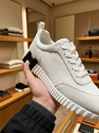 Hermès Bouncing Gris Nuage Mesh & Suede Trainers