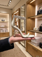 Jimmy Choo Verity 100 Latte Crystal-Embellished high-heeled Sandals