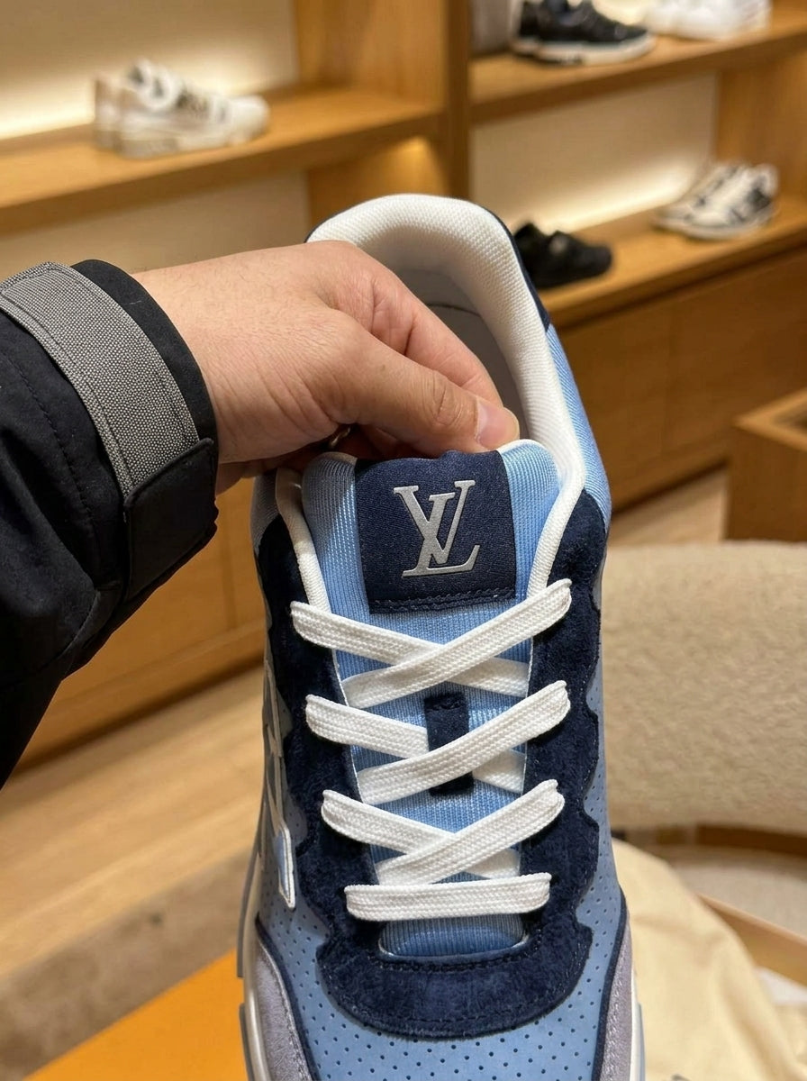 Louis Vuitton LV Classic Blue Nubuck Trainers