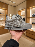Louis Vuitton White & Grey Low-Top Trainers