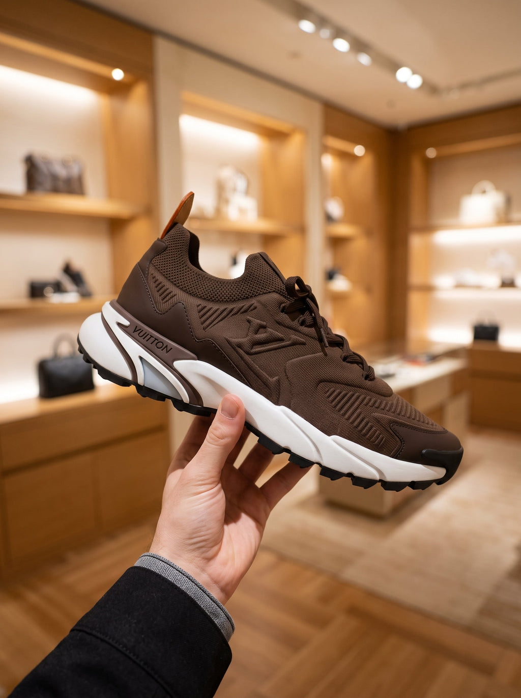 Louis Vuitton LV Tatic Knit Brown & White Trainers