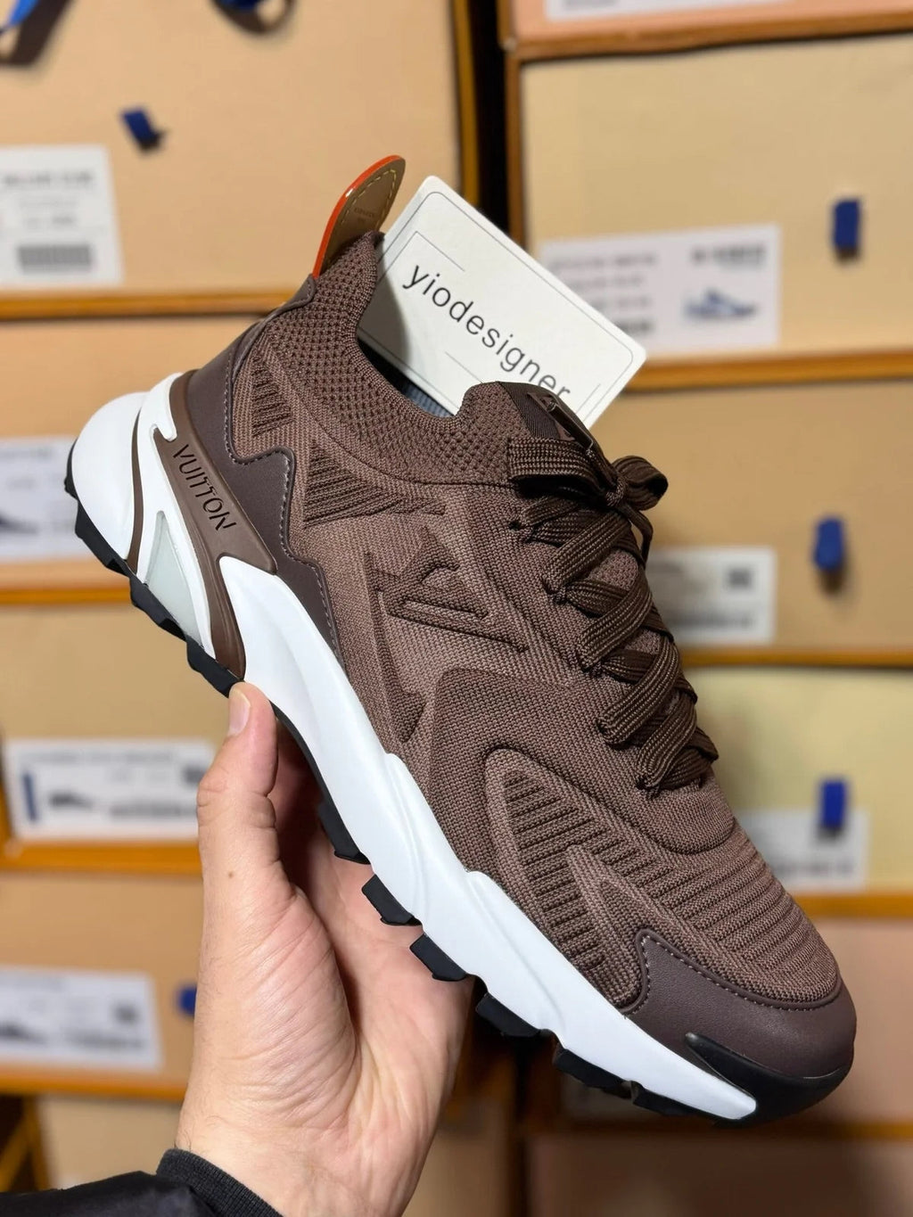 Louis Vuitton LV Tatic Knit Brown & White Trainers