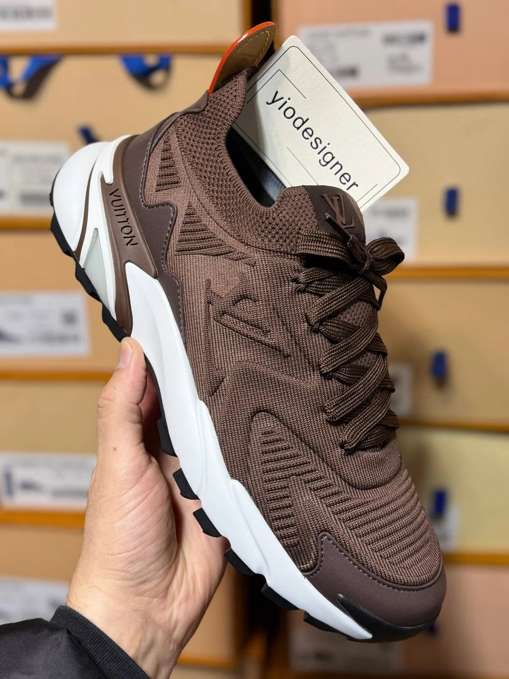 Louis Vuitton LV Tatic Knit Brown & White Trainers