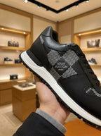 Louis Vuitton Run Away Black Damier Leather Trainers