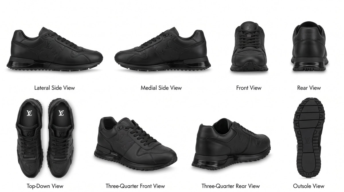 Louis Vuitton Run Away Black Monogram Leather Sneakers
