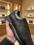 Louis Vuitton Run Away Black Monogram Leather Sneakers