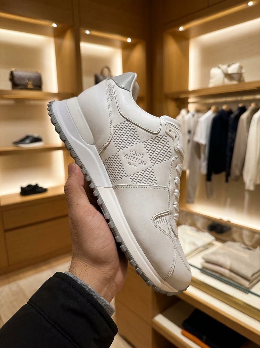 Louis Vuitton Run Away White Perforated Leather Trainers