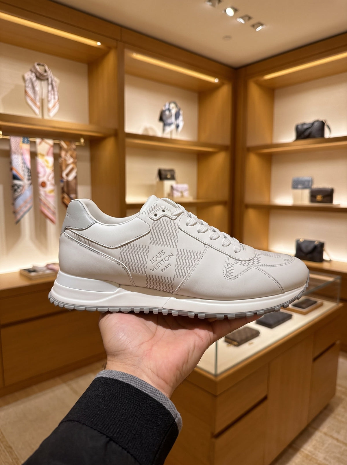 Louis Vuitton Run Away White Perforated Leather Trainers