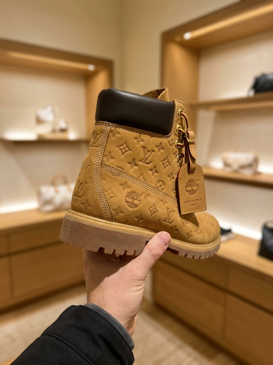 Louis Vuitton x Timberland 6-In Wheat Monogram Boots