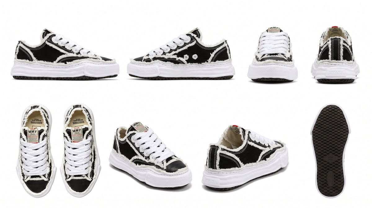 Maison Mihara Yasuhiro Peterson OG Sole Frayed Black Trainers