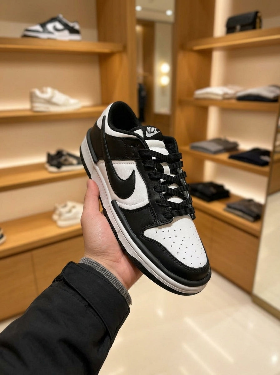 Nike Dunk Low Black & White Trainers – Black Outsole