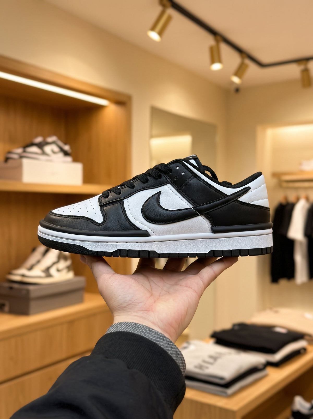 Nike Dunk Low Black & White Trainers – Black Outsole