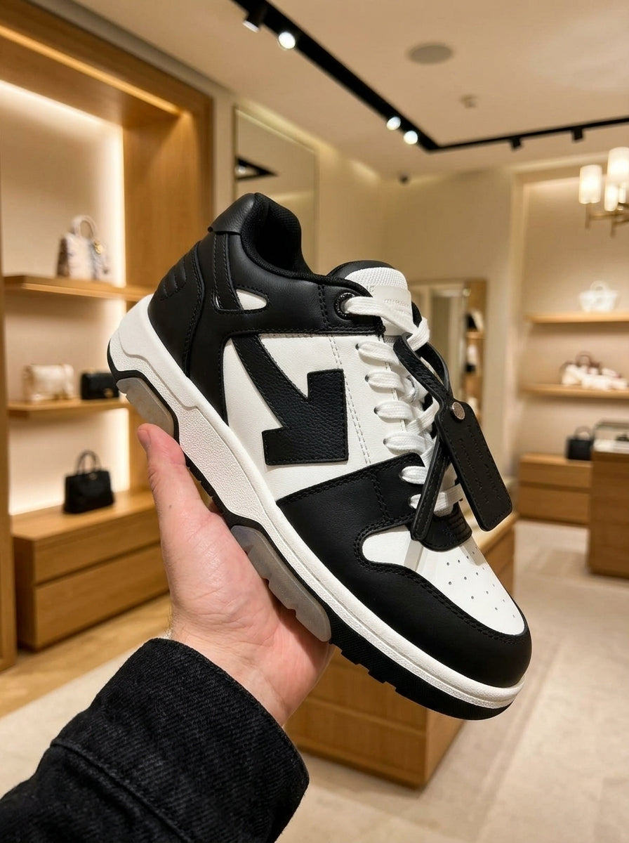 Off-White Out of Office Black & White Trainers – Black Sole