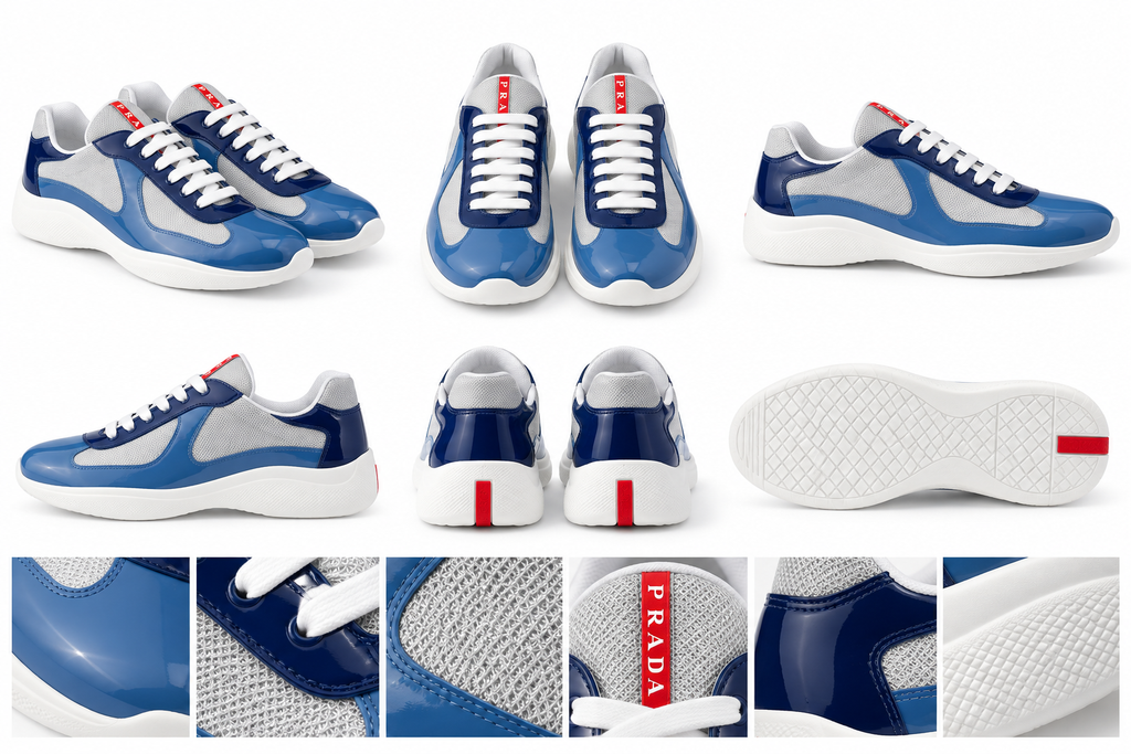 Prada America's Cup Blue & Silver Trainers