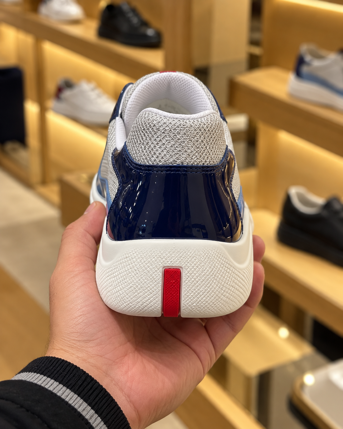 Prada America's Cup Blue & Silver Trainers