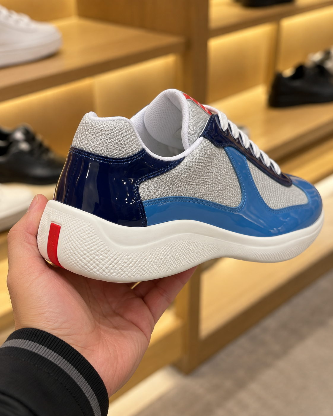 Prada America's Cup Blue & Silver Trainers