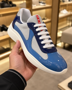 Prada America's Cup Blue & Silver Trainers