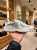 Prada America’s Cup White/Silver Patent Leather Trainers