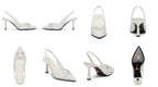 Prada White Mesh Slingback Pumps