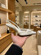 Prada Mesh Slingback Pumps in Travertine Stone