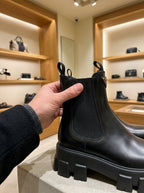 Prada Monolith Black Chelsea Boots