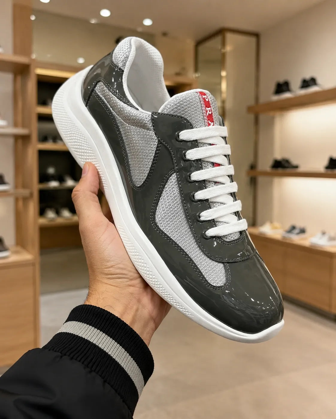 Prada America’s Cup Anthracite Grey Trainers