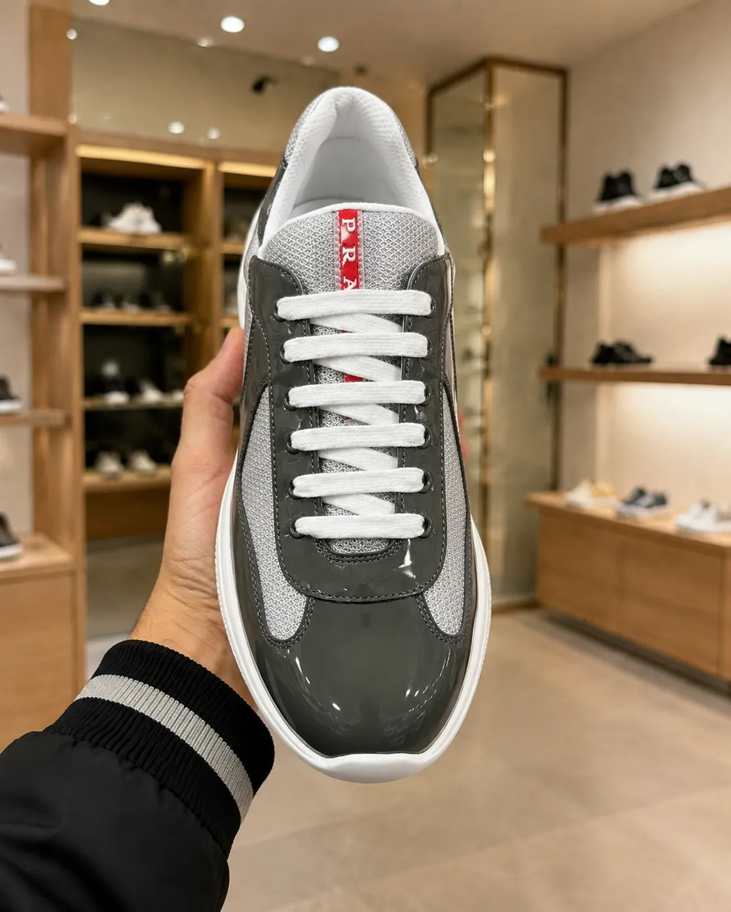 Prada America’s Cup Anthracite Grey Trainers