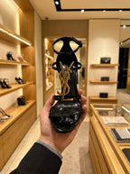 Saint Laurent Cassandra Black Patent Leather Sandals