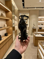 Saint Laurent Cassandra Black Patent Leather Sandals
