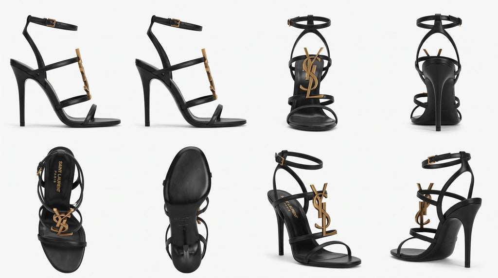Saint Laurent Cassandra Black Patent Leather Sandals