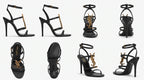 Saint Laurent Cassandra Black Patent Leather Sandals