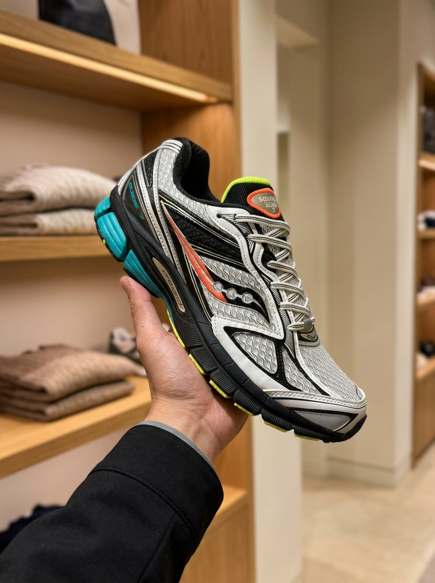 Saucony ProGrid Guide 7 White/Teal Trainers