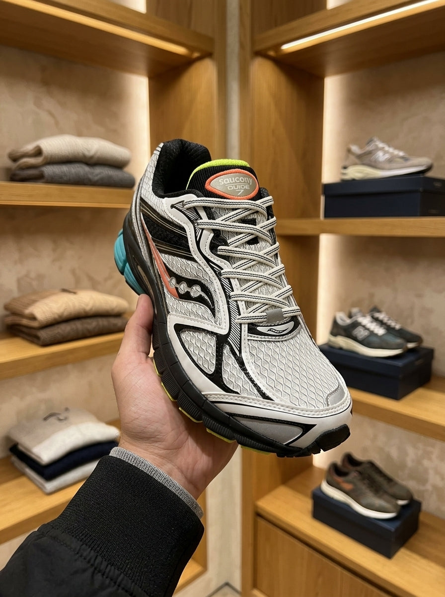 Saucony ProGrid Guide 7 White/Teal Trainers