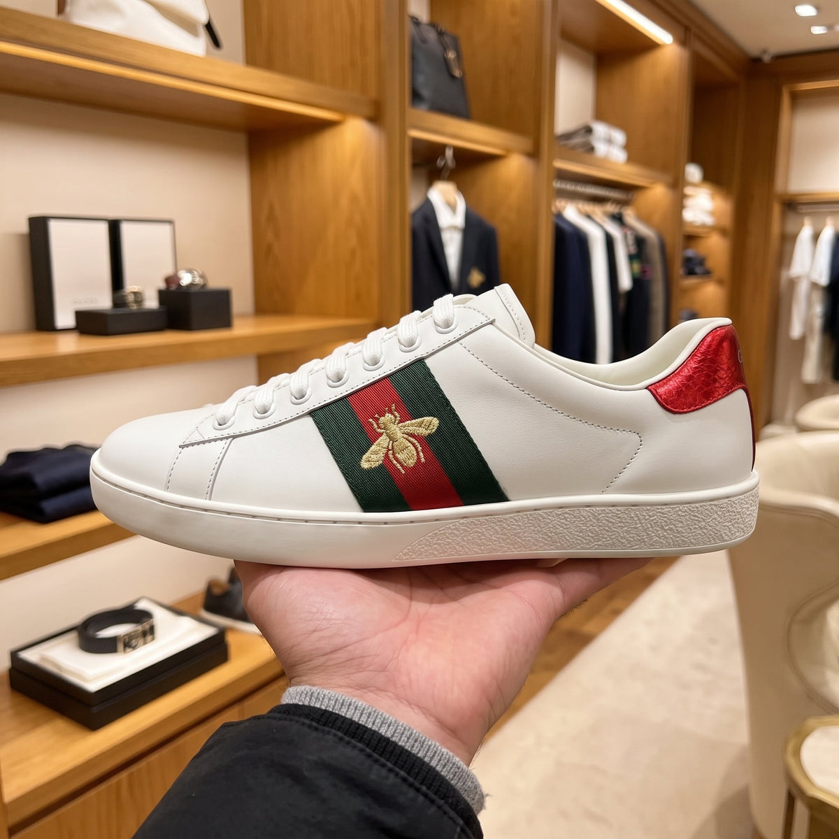 Gucci Ace Bee White Leather Women’s Trainers