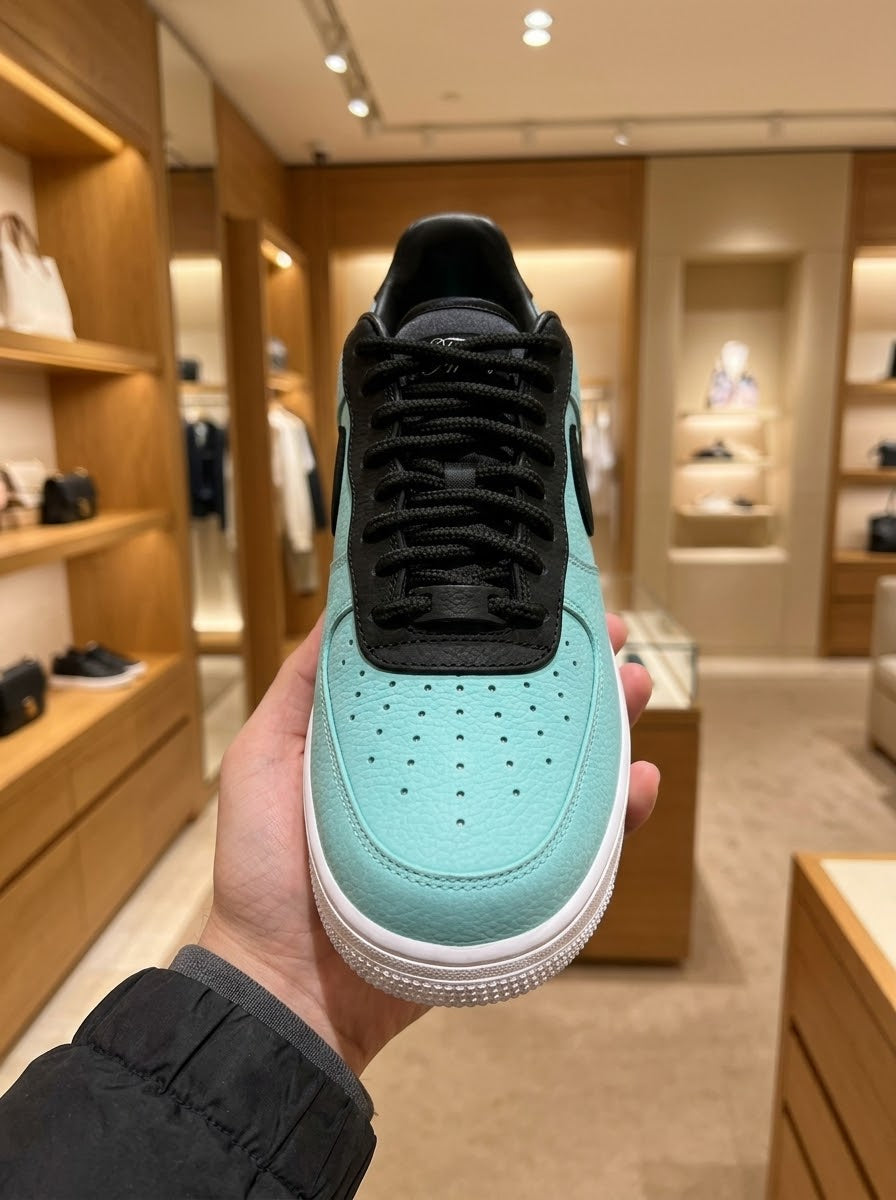 Nike Air Force 1 Low Turquoise & Black Trainers