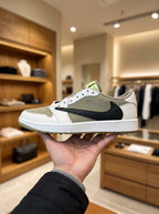 Nike x Travis Scott Air Jordan 1 Low Olive, Black & Cream Trainers