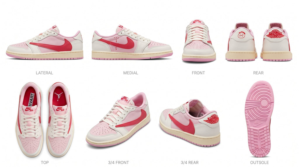 Nike x Travis Scott Air Jordan 1 Low Shy Pink & Tropical Pink Trainers
