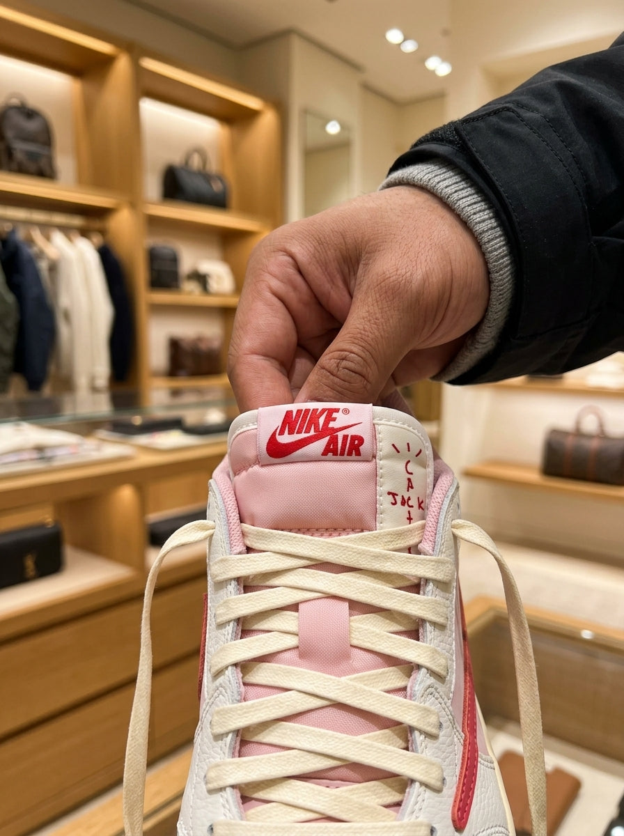 Nike x Travis Scott Air Jordan 1 Low Shy Pink & Tropical Pink Trainers