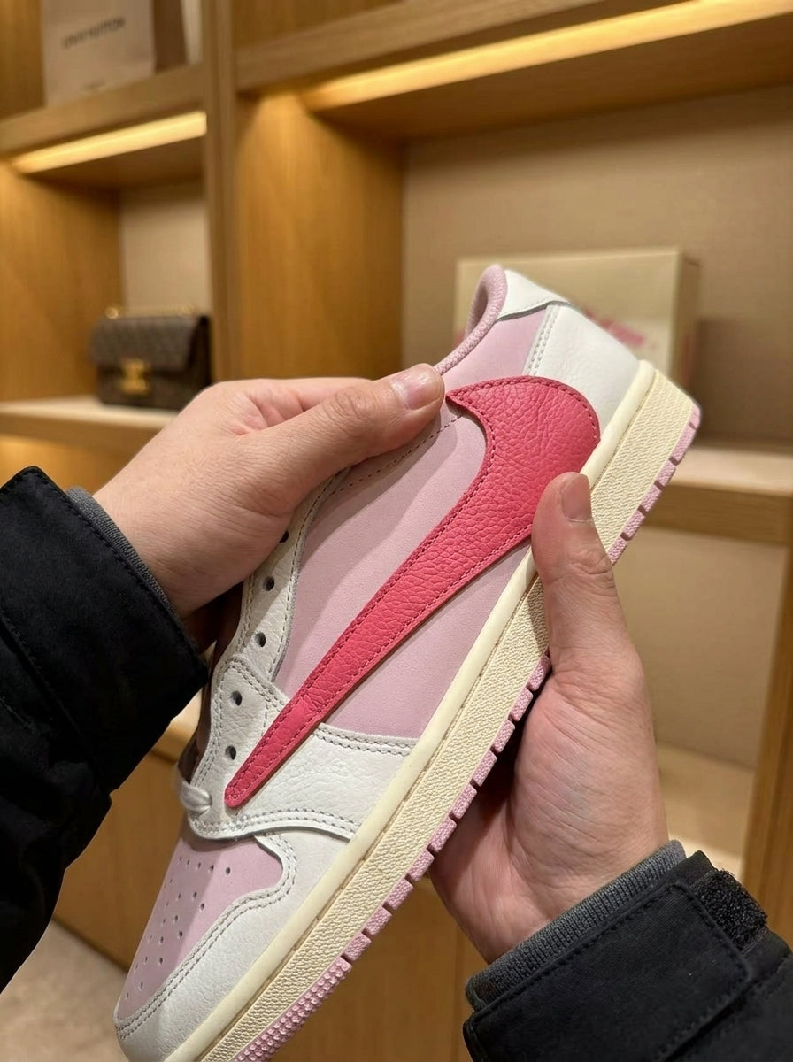 Nike x Travis Scott Air Jordan 1 Low Shy Pink & Tropical Pink Trainers