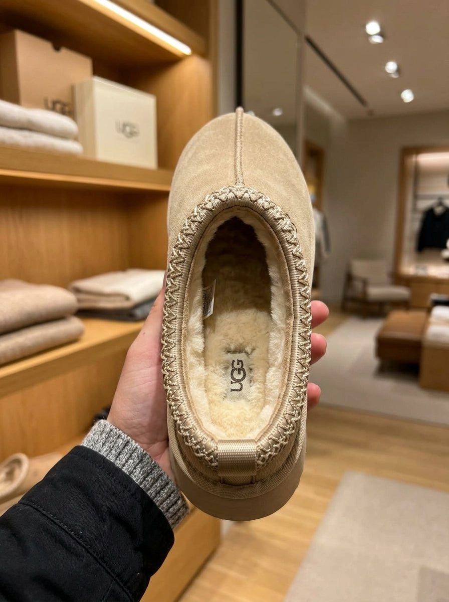 UGG Tazz Tan Platform Slippers