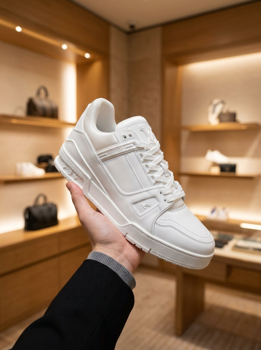 Women’s Louis Vuitton LV Trainer White Leather Trainers