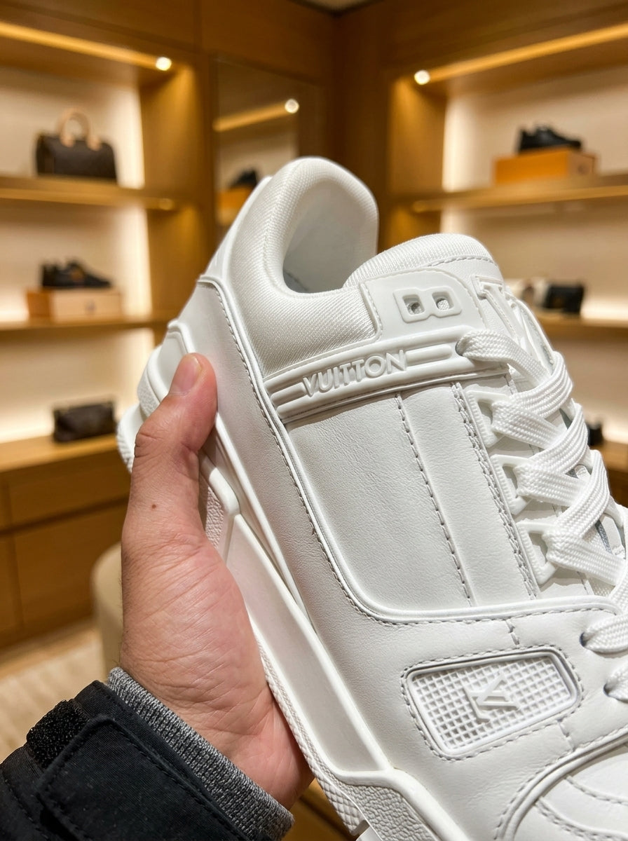 Women’s Louis Vuitton LV Trainer White Leather Trainers