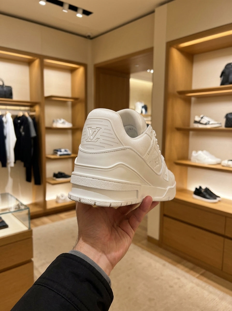 Women’s Louis Vuitton LV Trainer White Leather Trainers
